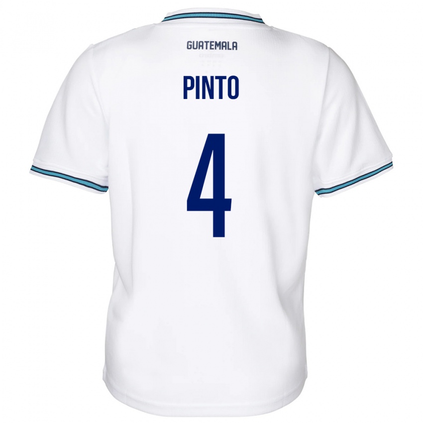 Homme Maillot Guatemala José Carlos Pinto #4 Blanc Tenues Domicile 24-26 T-Shirt Belgique