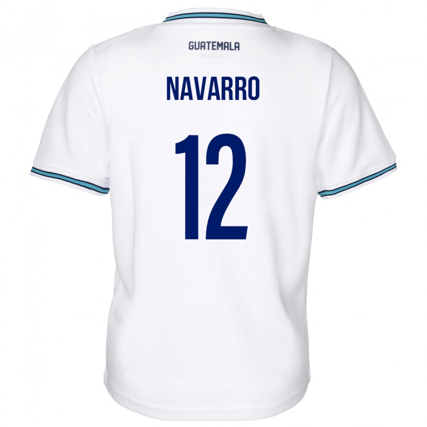 Homme Maillot Guatemala Kenderson Navarro #12 Blanc Tenues Domicile 24-26 T-Shirt Belgique