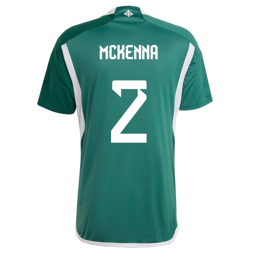 Homme Maillot Irlande Du Nord Rebecca Mckenna #2 Vert Tenues Domicile 24-26 T-Shirt Belgique