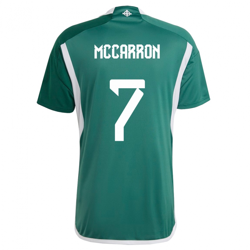 Homme Maillot Irlande Du Nord Chloe Mccarron #7 Vert Tenues Domicile 24-26 T-Shirt Belgique