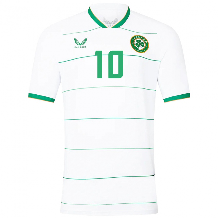 Heren Ierland Mason Melia #10 Wit Uitshirt Uittenue 24-26 T-Shirt België