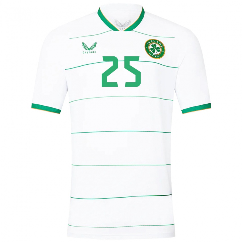 Homme Maillot Irlande Megan Walsh #25 Blanc Tenues Extérieur 24-26 T-Shirt Belgique