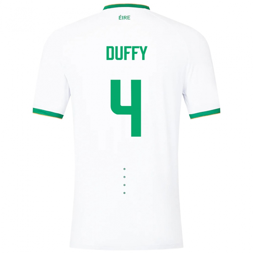 Heren Ierland Shane Duffy #4 Wit Uitshirt Uittenue 24-26 T-Shirt België