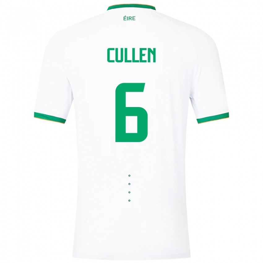 Homme Maillot Irlande Josh Cullen #6 Blanc Tenues Extérieur 24-26 T-Shirt Belgique