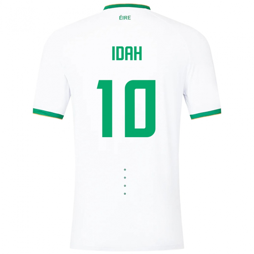 Homme Maillot Irlande Adam Idah #10 Blanc Tenues Extérieur 24-26 T-Shirt Belgique