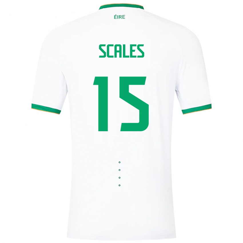 Heren Ierland Liam Scales #15 Wit Uitshirt Uittenue 24-26 T-Shirt België