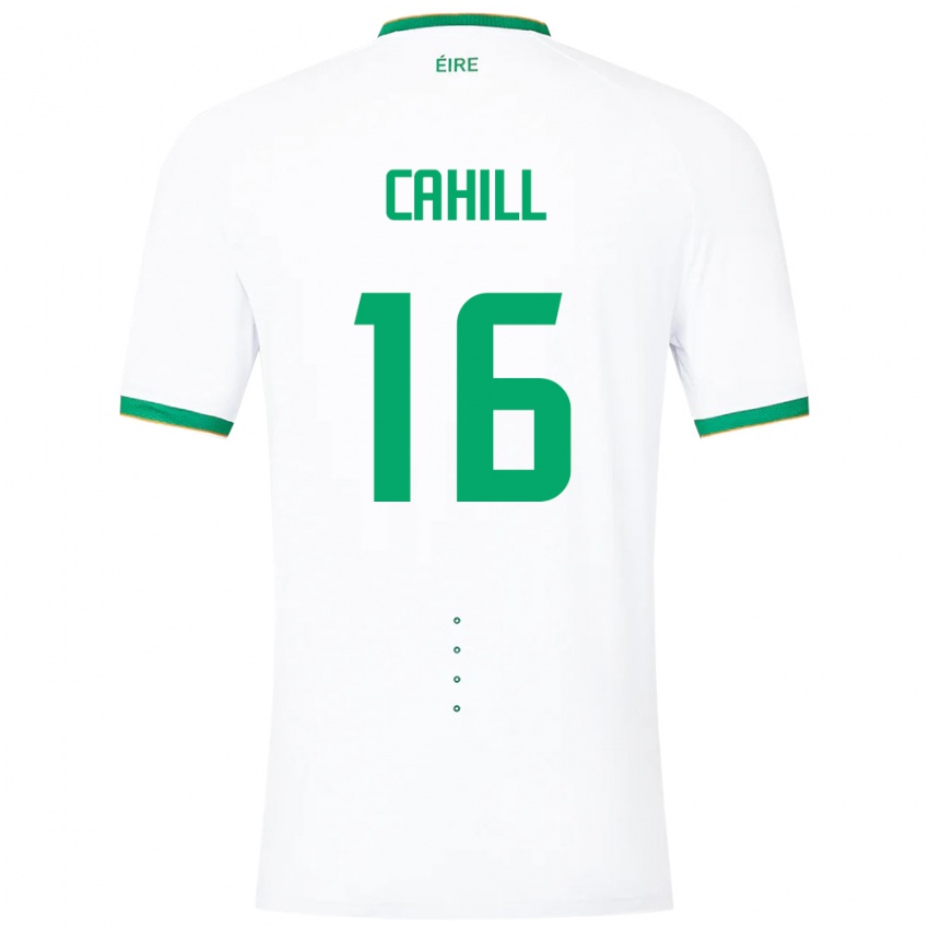 Homme Maillot Irlande Killian Cahill #16 Blanc Tenues Extérieur 24-26 T-Shirt Belgique