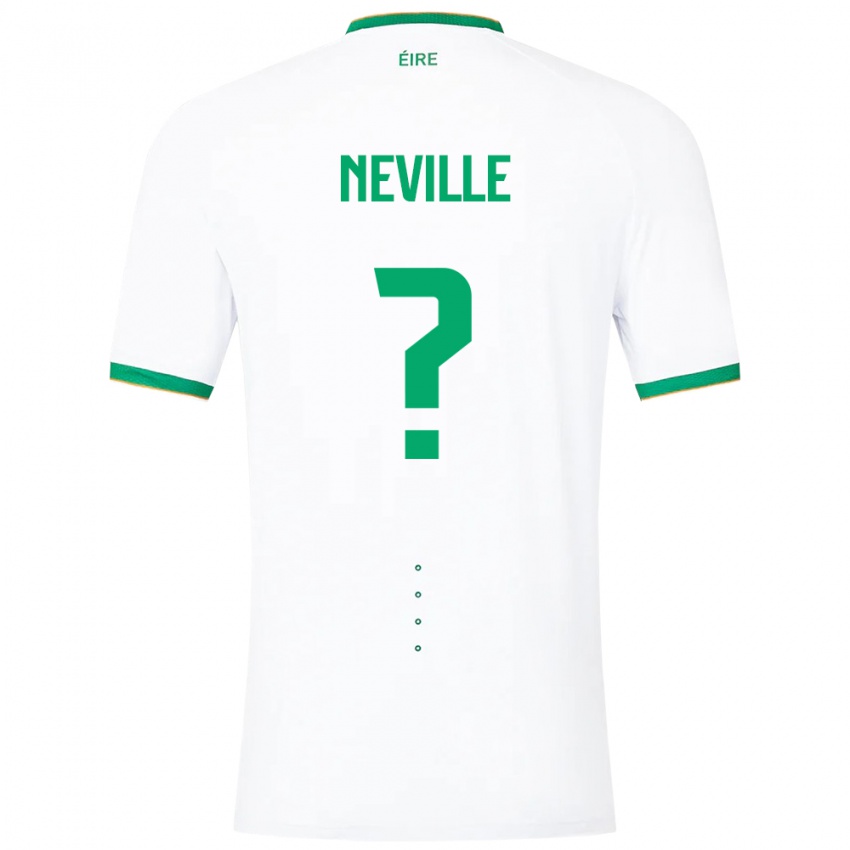 Homme Maillot Irlande Harvey Neville #0 Blanc Tenues Extérieur 24-26 T-Shirt Belgique