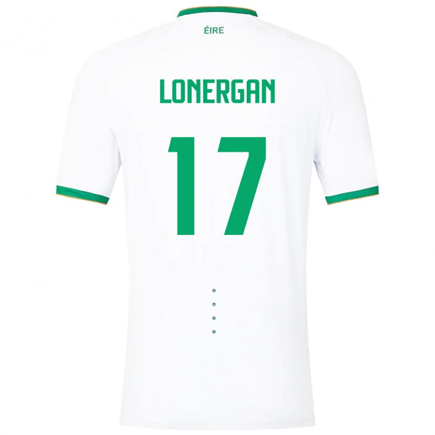 Heren Ierland Tom Lonergan #17 Wit Uitshirt Uittenue 24-26 T-Shirt België