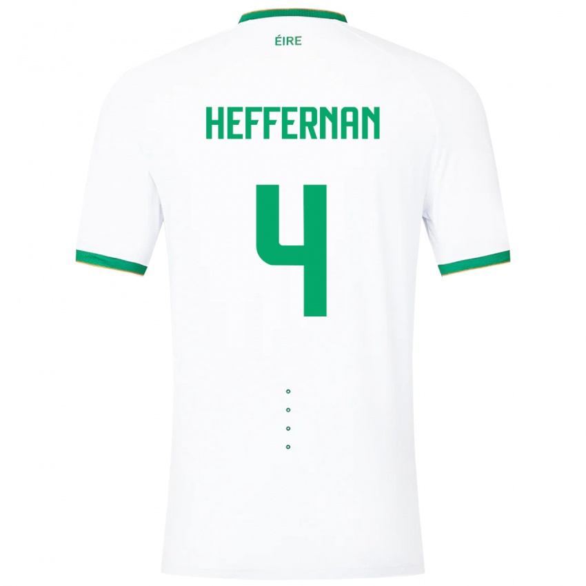 Homme Maillot Irlande Cathal Heffernan #4 Blanc Tenues Extérieur 24-26 T-Shirt Belgique