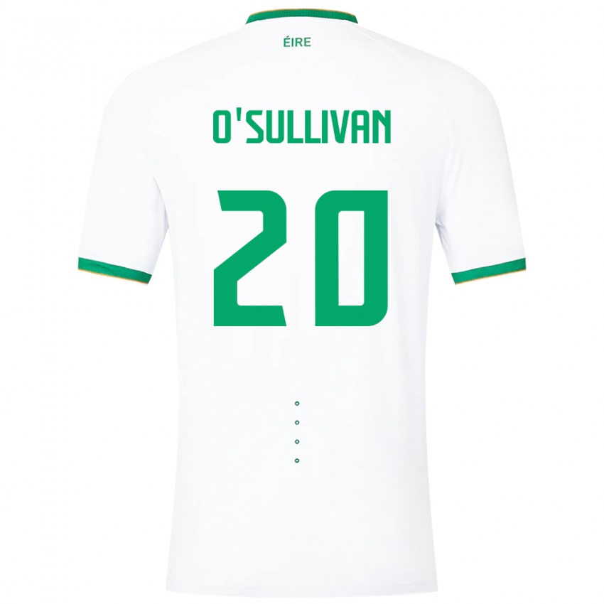 Homme Maillot Irlande Cathal O'sullivan #20 Blanc Tenues Extérieur 24-26 T-Shirt Belgique