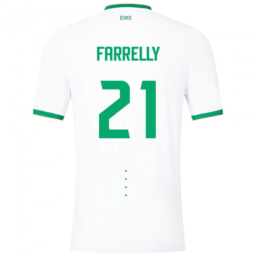 Homme Maillot Irlande Sinead Farrelly #21 Blanc Tenues Extérieur 24-26 T-Shirt Belgique