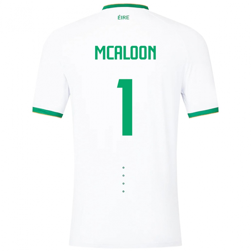 Homme Maillot Irlande Naoisha Mcaloon #1 Blanc Tenues Extérieur 24-26 T-Shirt Belgique