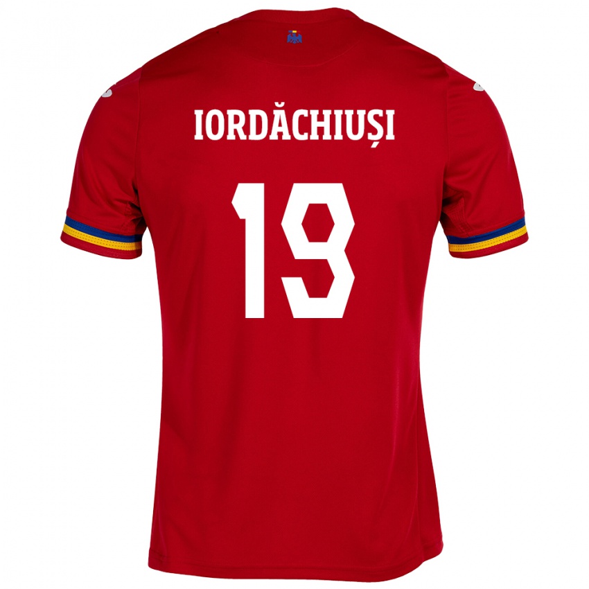 Homme Maillot Roumanie Olga Iordăchiuși #19 Rouge Tenues Extérieur 24-26 T-Shirt Belgique