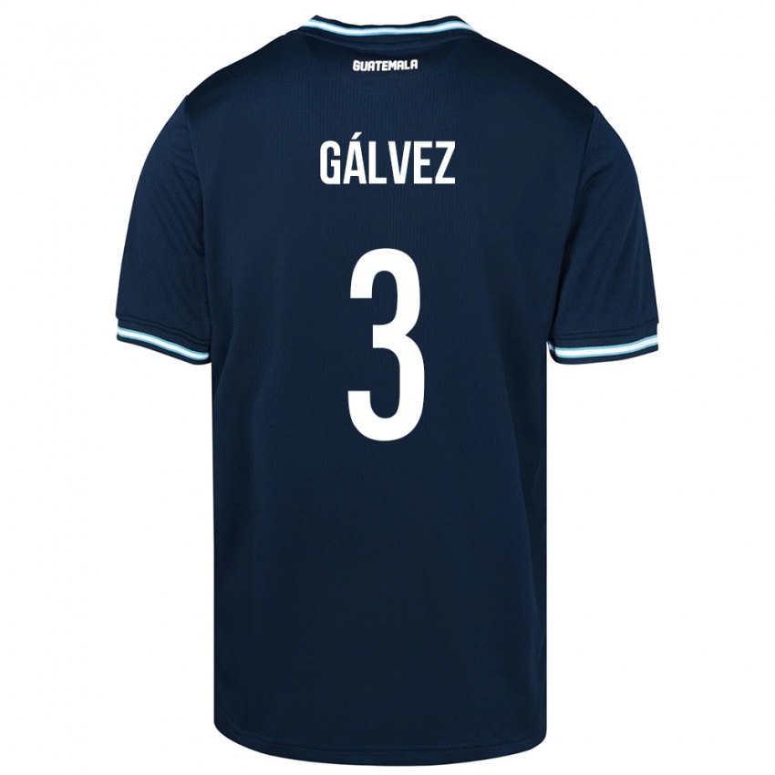 Heren Guatemala Fredy Gálvez #3 Blauw Uitshirt Uittenue 24-26 T-Shirt België