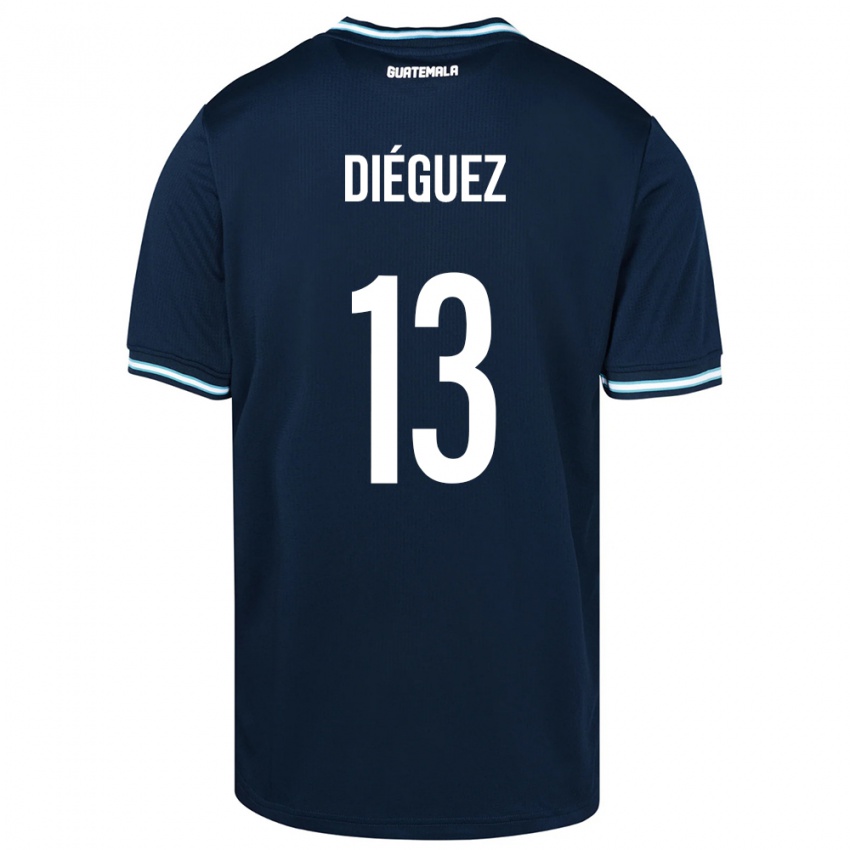 Homme Maillot Guatemala Jonathan Diéguez #13 Bleu Tenues Extérieur 24-26 T-Shirt Belgique