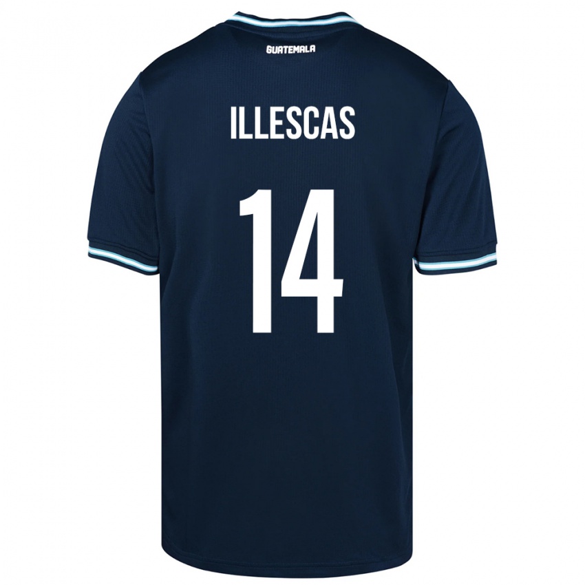 Homme Maillot Guatemala Kevin Illescas #14 Bleu Tenues Extérieur 24-26 T-Shirt Belgique