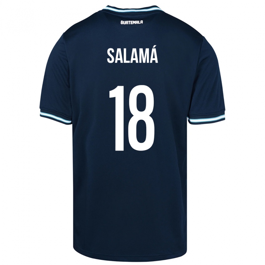 Homme Maillot Guatemala Anthony Salamá #18 Bleu Tenues Extérieur 24-26 T-Shirt Belgique