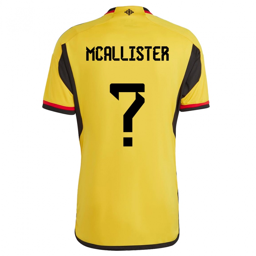 Homme Maillot Irlande Du Nord Sean Mcallister #0 Blanc Tenues Extérieur 24-26 T-Shirt Belgique