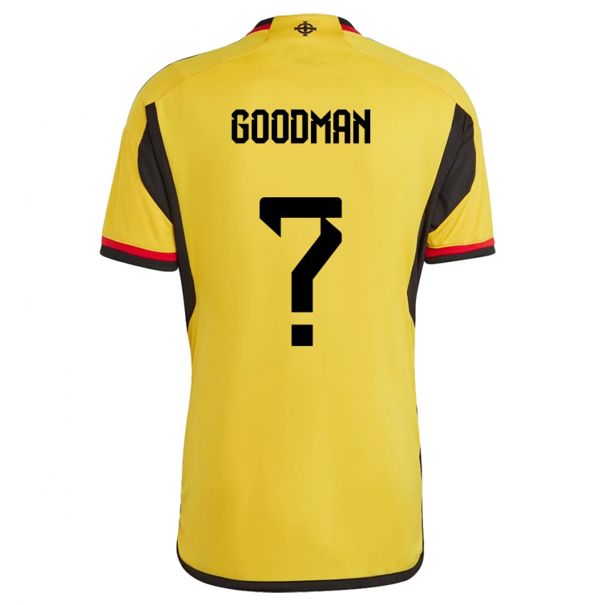 Homme Maillot Irlande Du Nord George Goodman #0 Blanc Tenues Extérieur 24-26 T-Shirt Belgique