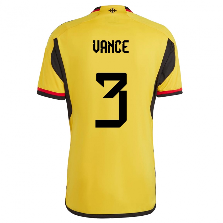 Homme Maillot Irlande Du Nord Demi Vance #3 Blanc Tenues Extérieur 24-26 T-Shirt Belgique