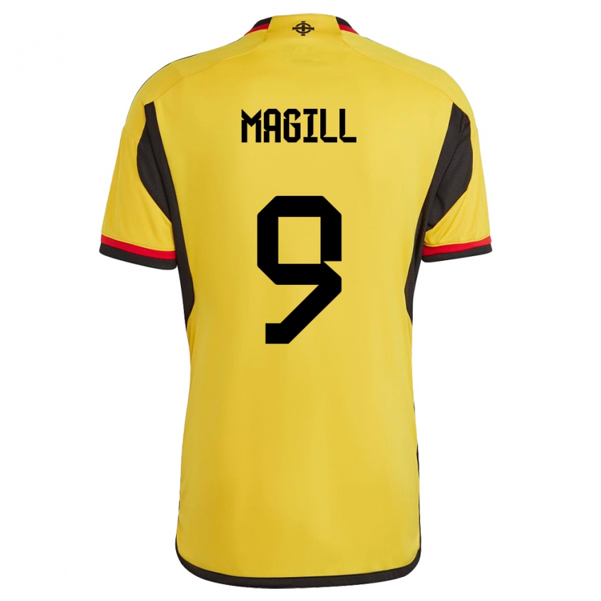 Homme Maillot Irlande Du Nord Simone Magill #9 Blanc Tenues Extérieur 24-26 T-Shirt Belgique