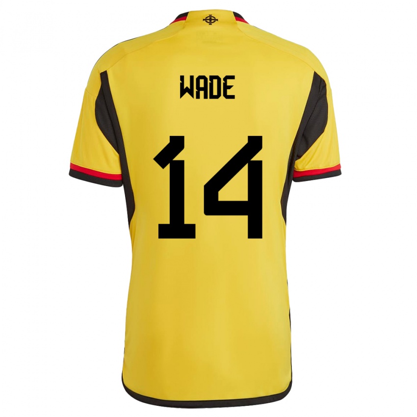 Homme Maillot Irlande Du Nord Lauren Wade #14 Blanc Tenues Extérieur 24-26 T-Shirt Belgique