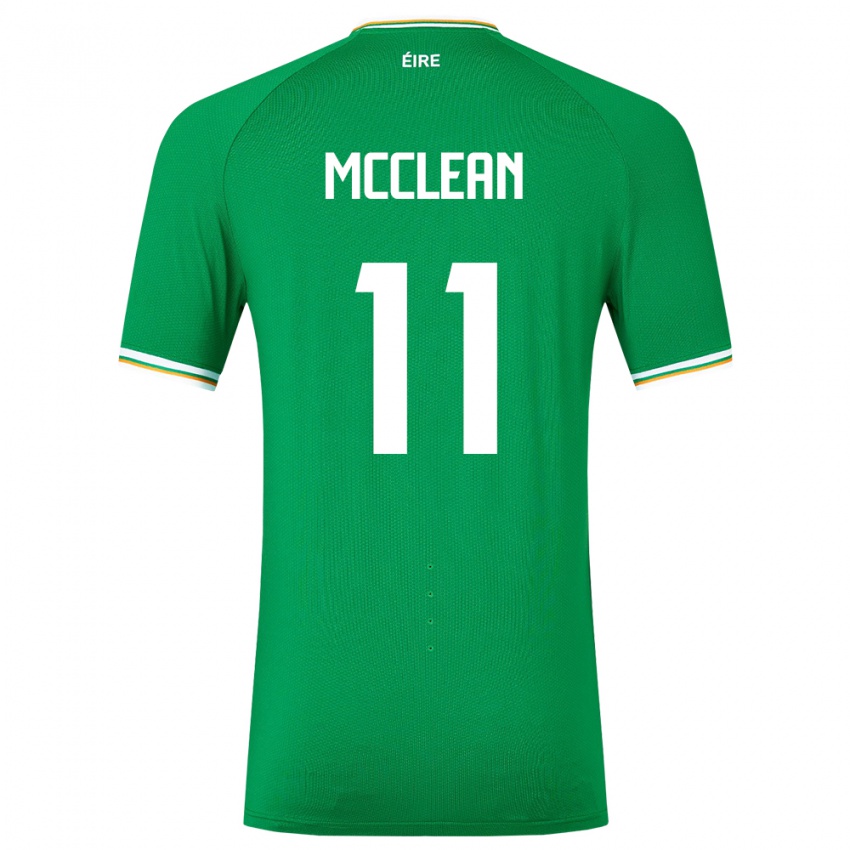 Femme Maillot Irlande James Mcclean #11 Vert Tenues Domicile 24-26 T-Shirt Belgique