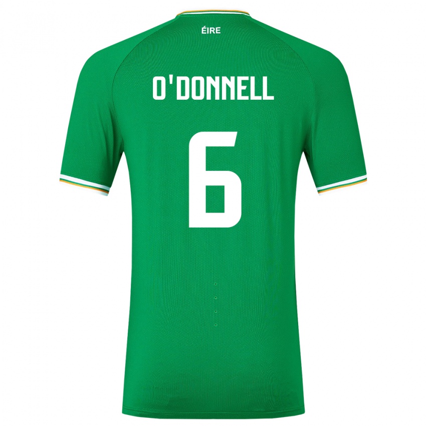 Femme Maillot Irlande Luke O'donnell #6 Vert Tenues Domicile 24-26 T-Shirt Belgique