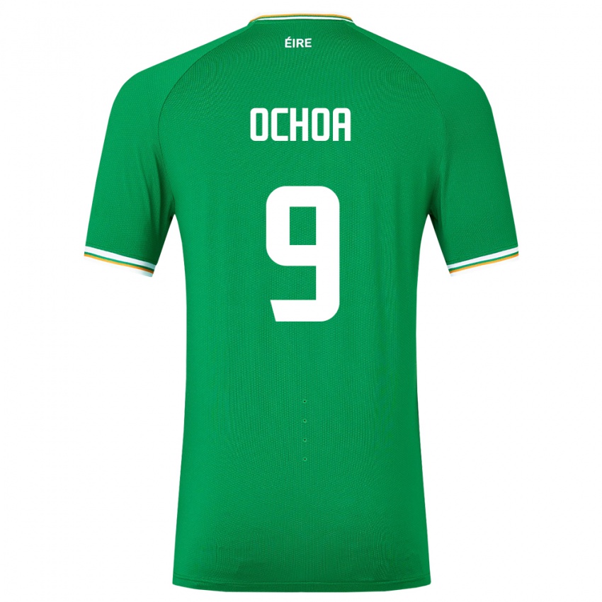 Femme Maillot Irlande Aarón Ochoa #9 Vert Tenues Domicile 24-26 T-Shirt Belgique