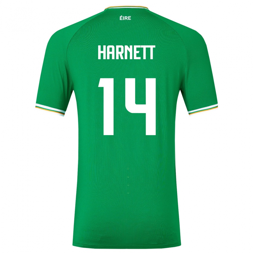 Dames Ierland Kaylem Harnett #14 Groente Thuisshirt Thuistenue 24-26 T-Shirt België