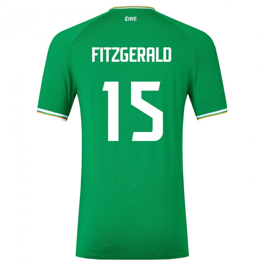 Femme Maillot Irlande Kyle Fitzgerald #15 Vert Tenues Domicile 24-26 T-Shirt Belgique