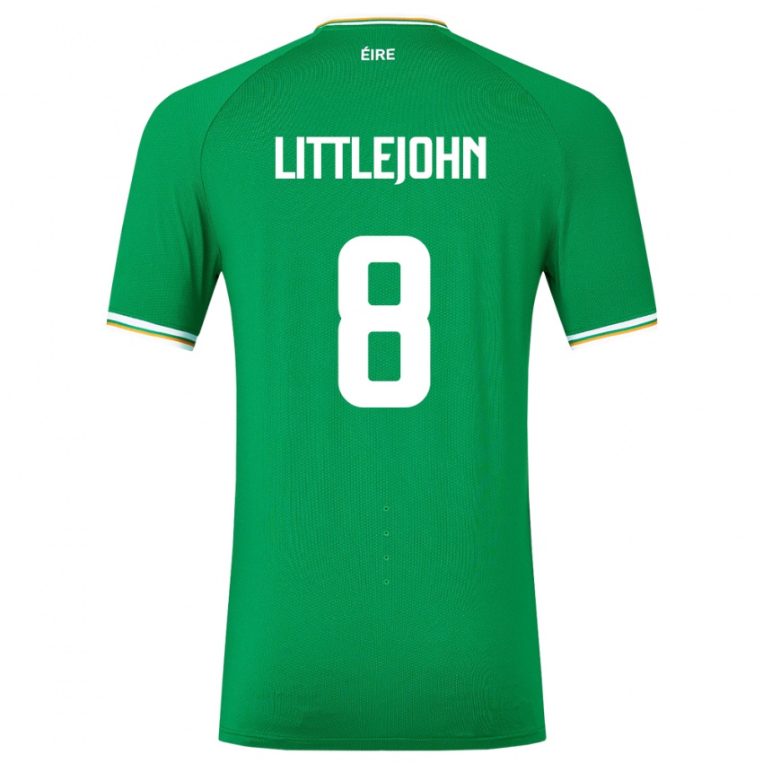 Femme Maillot Irlande Ruesha Littlejohn #8 Vert Tenues Domicile 24-26 T-Shirt Belgique