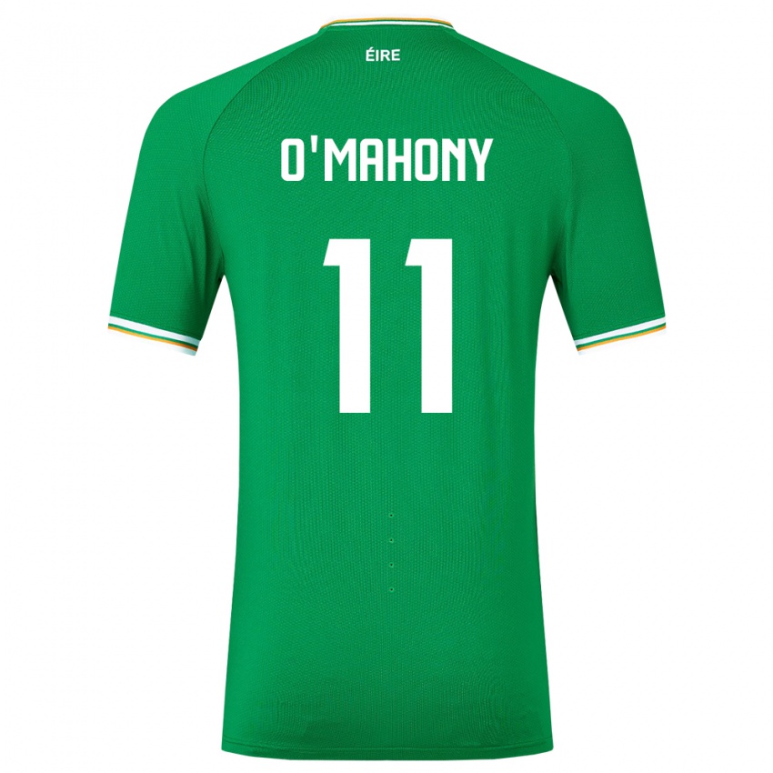 Femme Maillot Irlande Éabha O'mahony #11 Vert Tenues Domicile 24-26 T-Shirt Belgique