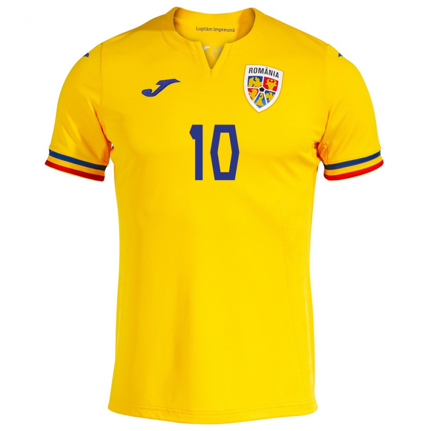 Dames Roemenië Octavian Popescu #10 Geel Thuisshirt Thuistenue 24-26 T-Shirt België