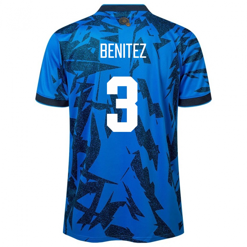 Dames El Salvador Carolina Benitez #3 Blauw Thuisshirt Thuistenue 24-26 T-Shirt België