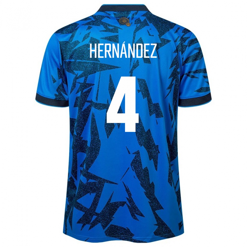 Dames El Salvador Elaily Hernández #4 Blauw Thuisshirt Thuistenue 24-26 T-Shirt België