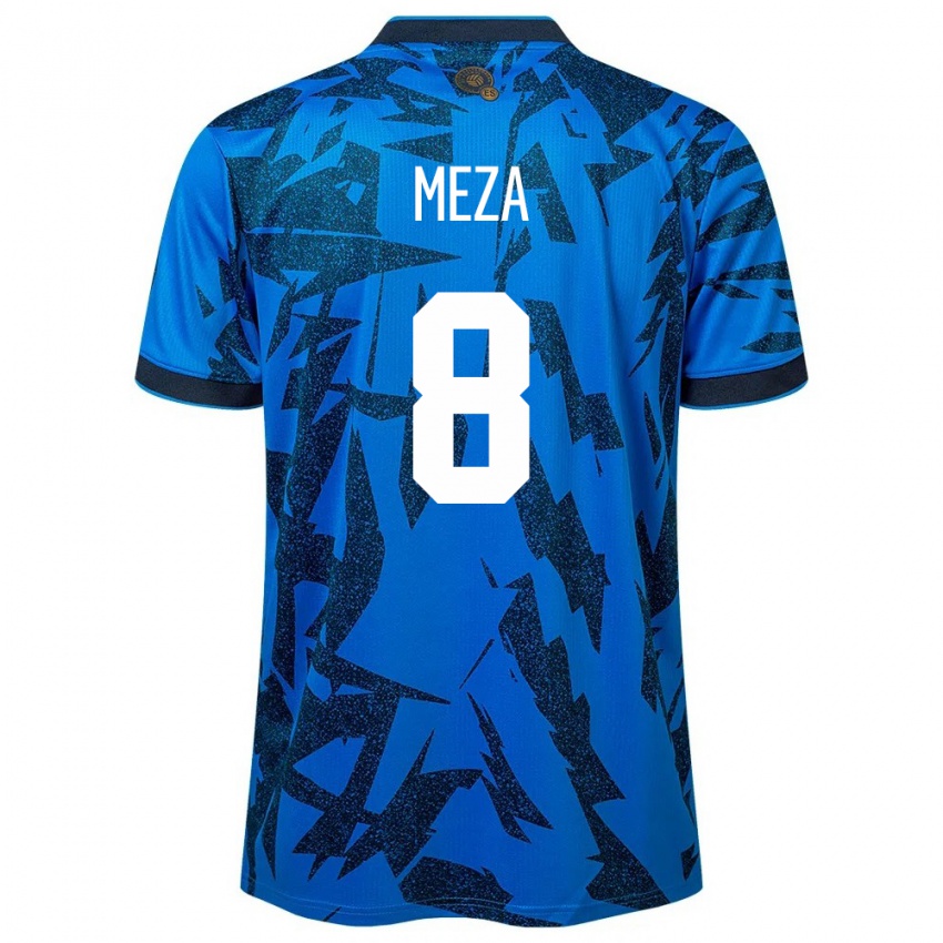 Dames El Salvador Victoria Meza #8 Blauw Thuisshirt Thuistenue 24-26 T-Shirt België