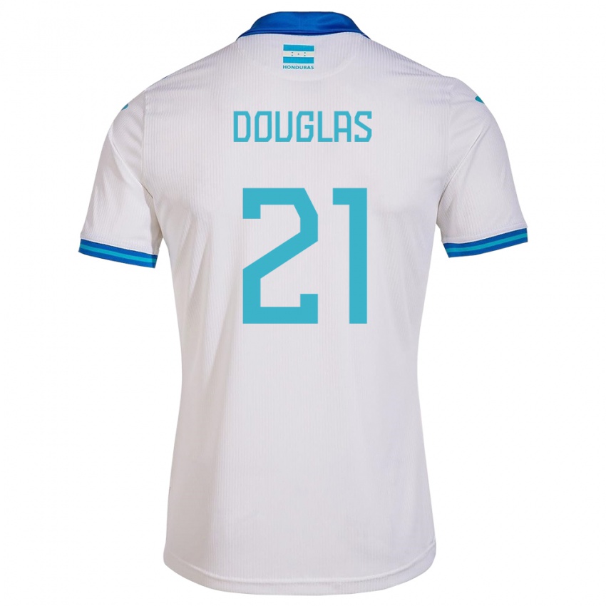 Femme Maillot Honduras Douglas Martínez #21 Blanc Tenues Domicile 24-26 T-Shirt Belgique