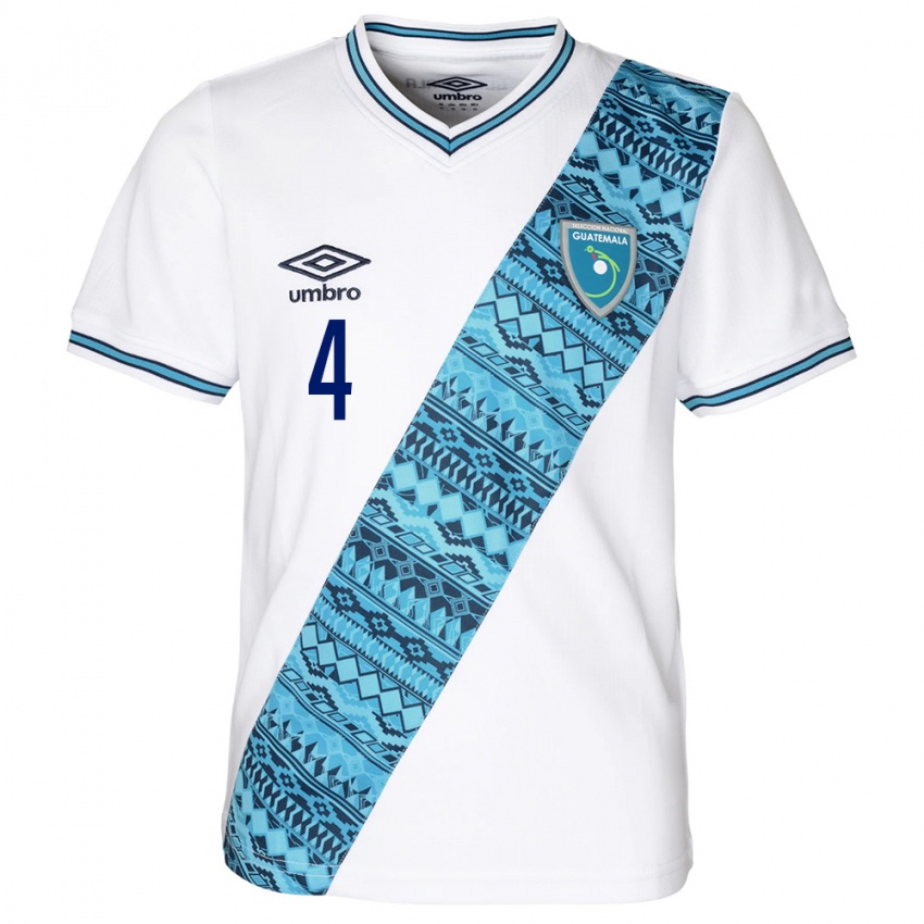 Dames Guatemala Michelle Ruano #4 Wit Thuisshirt Thuistenue 24-26 T-Shirt België