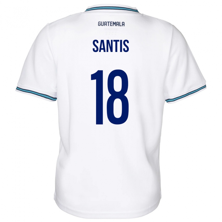 Femme Maillot Guatemala Óscar Santis #18 Blanc Tenues Domicile 24-26 T-Shirt Belgique