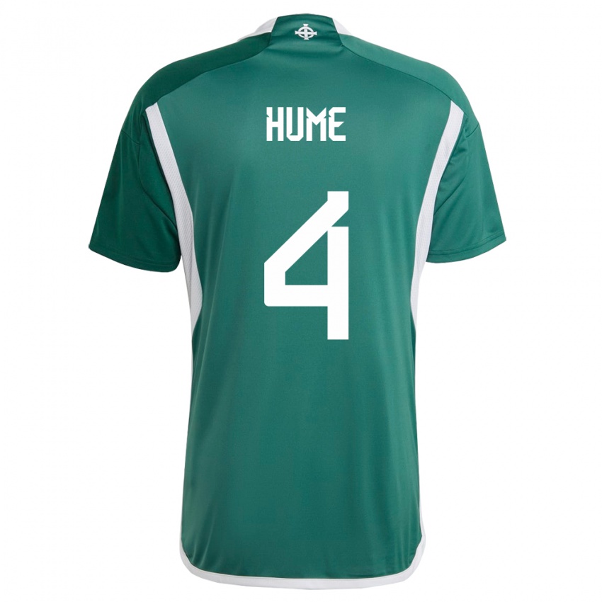 Dames Noord-Ierland Trai Hume #4 Groente Thuisshirt Thuistenue 24-26 T-Shirt België