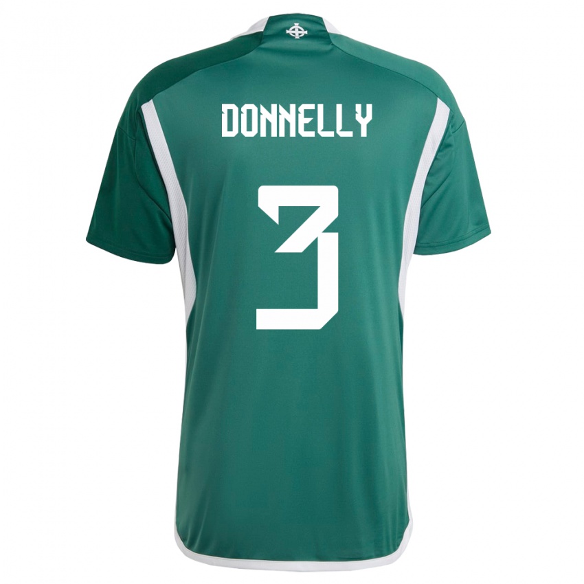 Dames Noord-Ierland Aaron Donnelly #3 Groente Thuisshirt Thuistenue 24-26 T-Shirt België