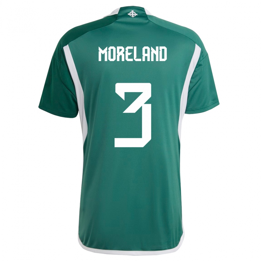 Dames Noord-Ierland Calum Moreland #3 Groente Thuisshirt Thuistenue 24-26 T-Shirt België