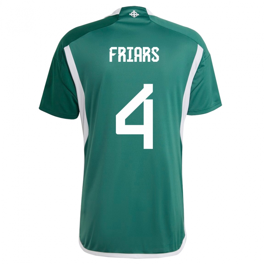 Dames Noord-Ierland Alfie Friars #4 Groente Thuisshirt Thuistenue 24-26 T-Shirt België