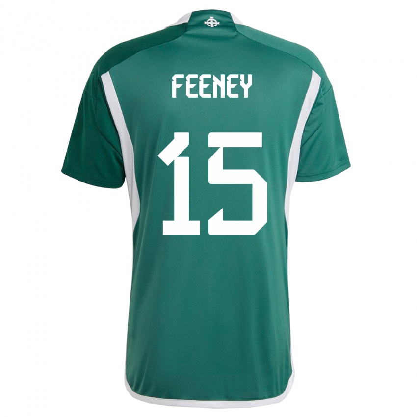 Dames Noord-Ierland George Feeney #15 Groente Thuisshirt Thuistenue 24-26 T-Shirt België