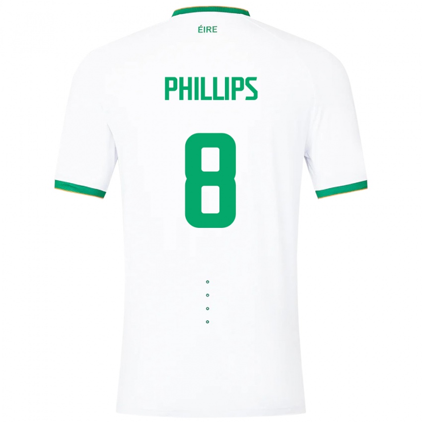 Dames Ierland Killian Phillips #8 Wit Uitshirt Uittenue 24-26 T-Shirt België
