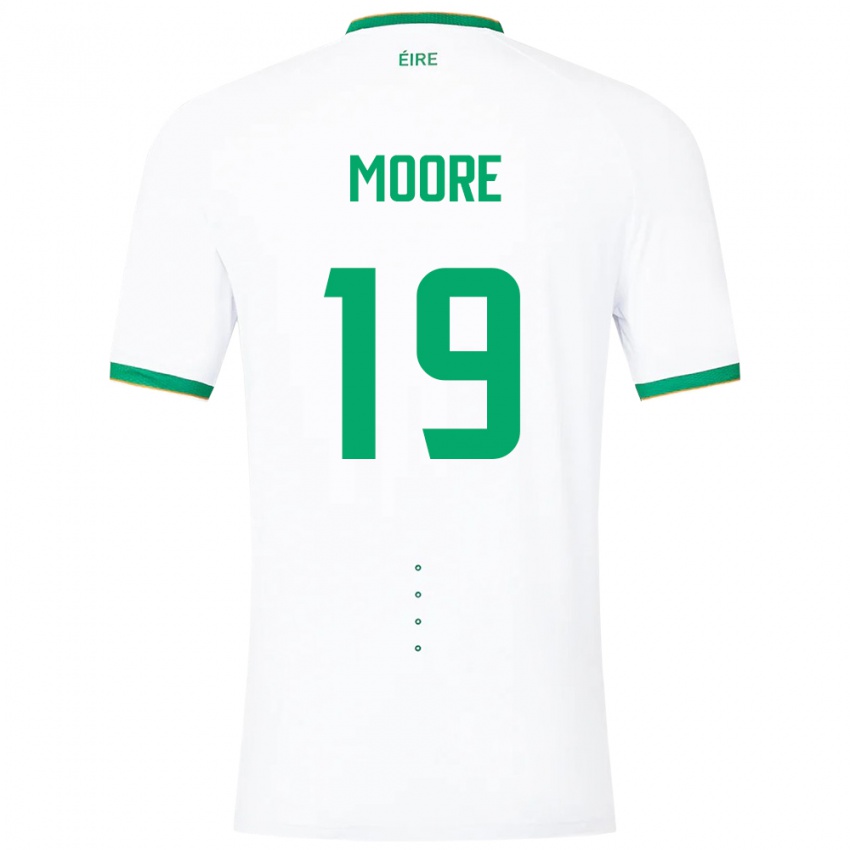 Dames Ierland Sean Moore #19 Wit Uitshirt Uittenue 24-26 T-Shirt België