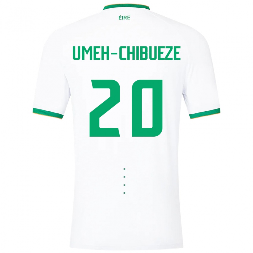 Dames Ierland Franco Umeh-Chibueze #20 Wit Uitshirt Uittenue 24-26 T-Shirt België