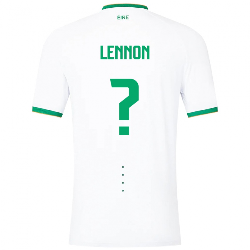 Dames Ierland Adam Lennon #0 Wit Uitshirt Uittenue 24-26 T-Shirt België